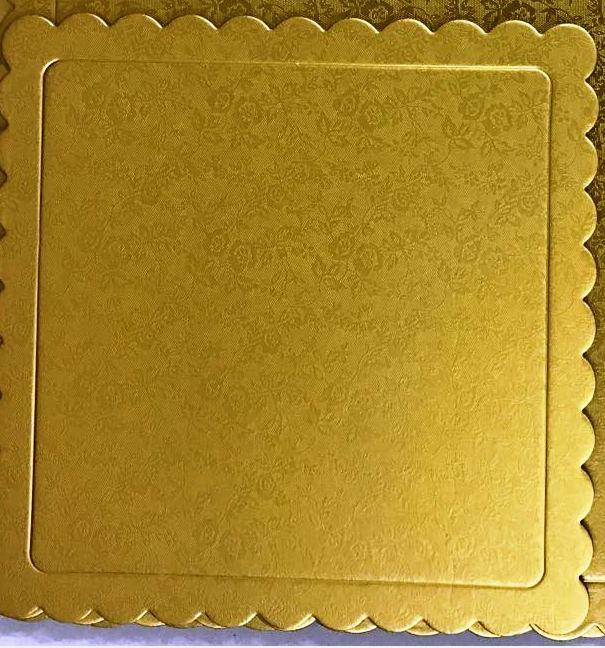 Base Laminada Ouro para bolo quadrado 24cm (10 unidades) - Pitpratos