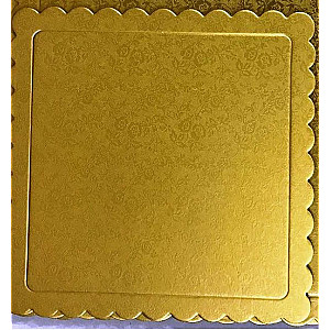 Base Laminada Ouro para bolo quadrado 24cm (10 unidades) - Pitpratos
