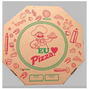 Caixa para Pizza com Tampa Acoplada 30cm (25un) - Conpel