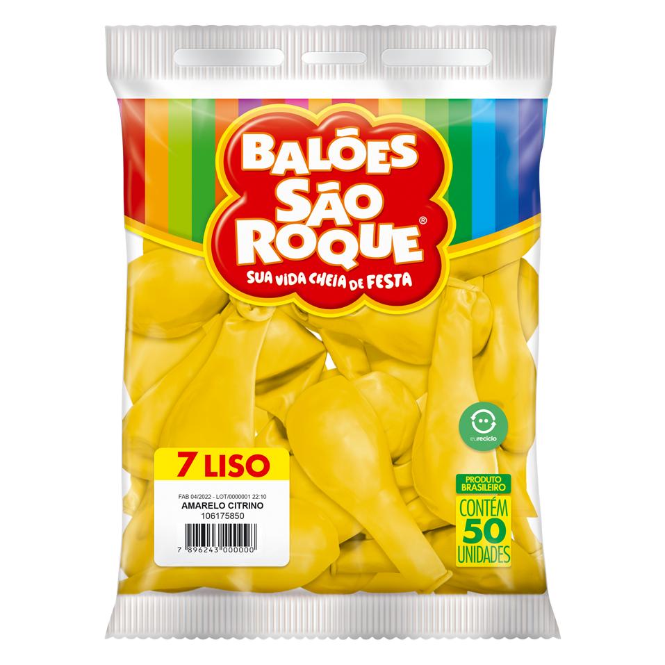 Balão Imperial Nº 7 Amarelo Citr (50 unidades) - São Roque