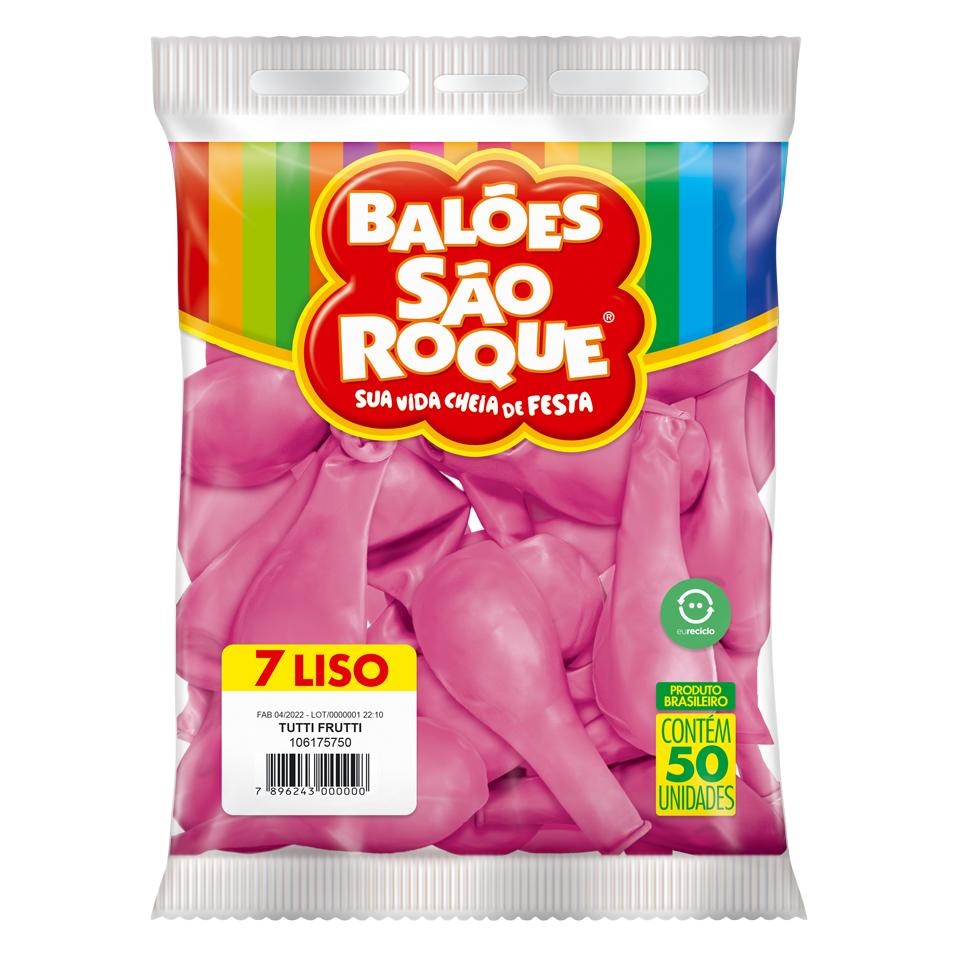 Balão Imperial Nº 7 Rosa TuttiFruti (50 unidades) - São Roque