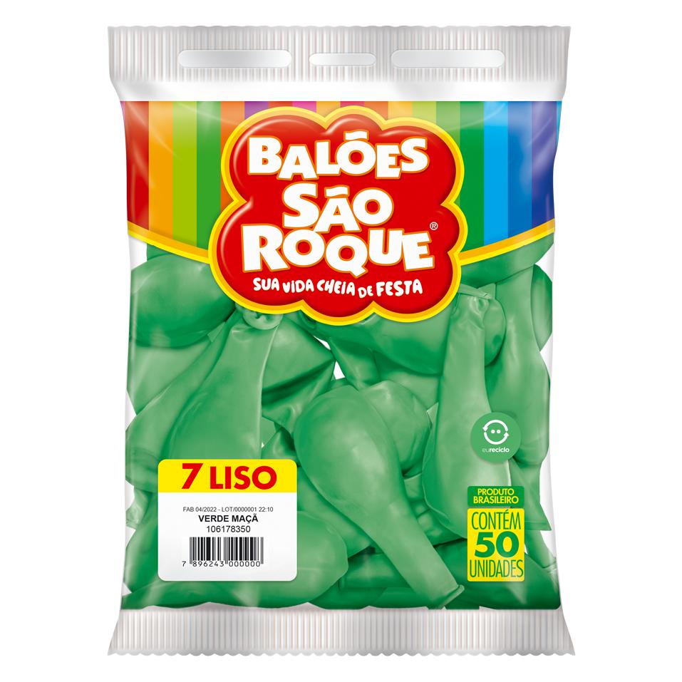 Balão Imperial Nº 7 Verde Maçã (50 unidades) - São Roque