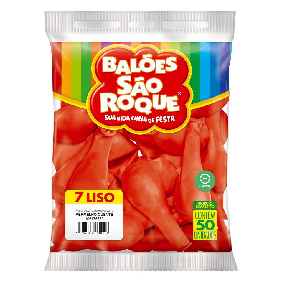 Balão Imperial Nº 7 Vermelho Quente (50 unidades) - São Roque