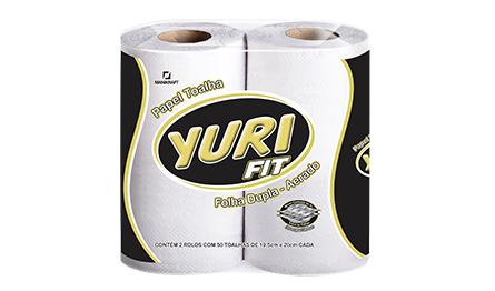 Papel Toalha Yuri Fit Folha Dupla 50 folhas (2 rolos) - ManiKraft