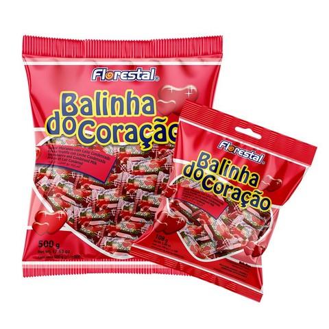 Balinha de Coração Morango (500g) - Florestal