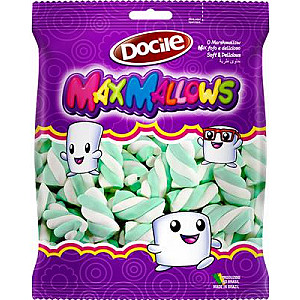 Marshmallow MaxMallows Twist Verde e Branco (250g) - Docile