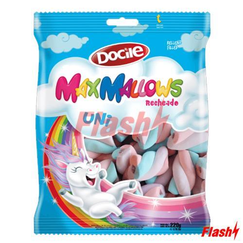 Marshmallow Recheado Rosa/azul Morango (220g) - Docile