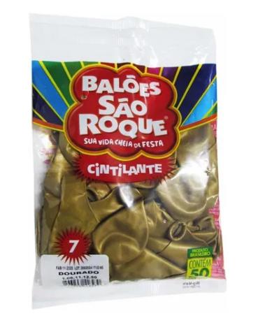 Balão Imperial Nº 7 Dourado (50 unidades) - São Roque