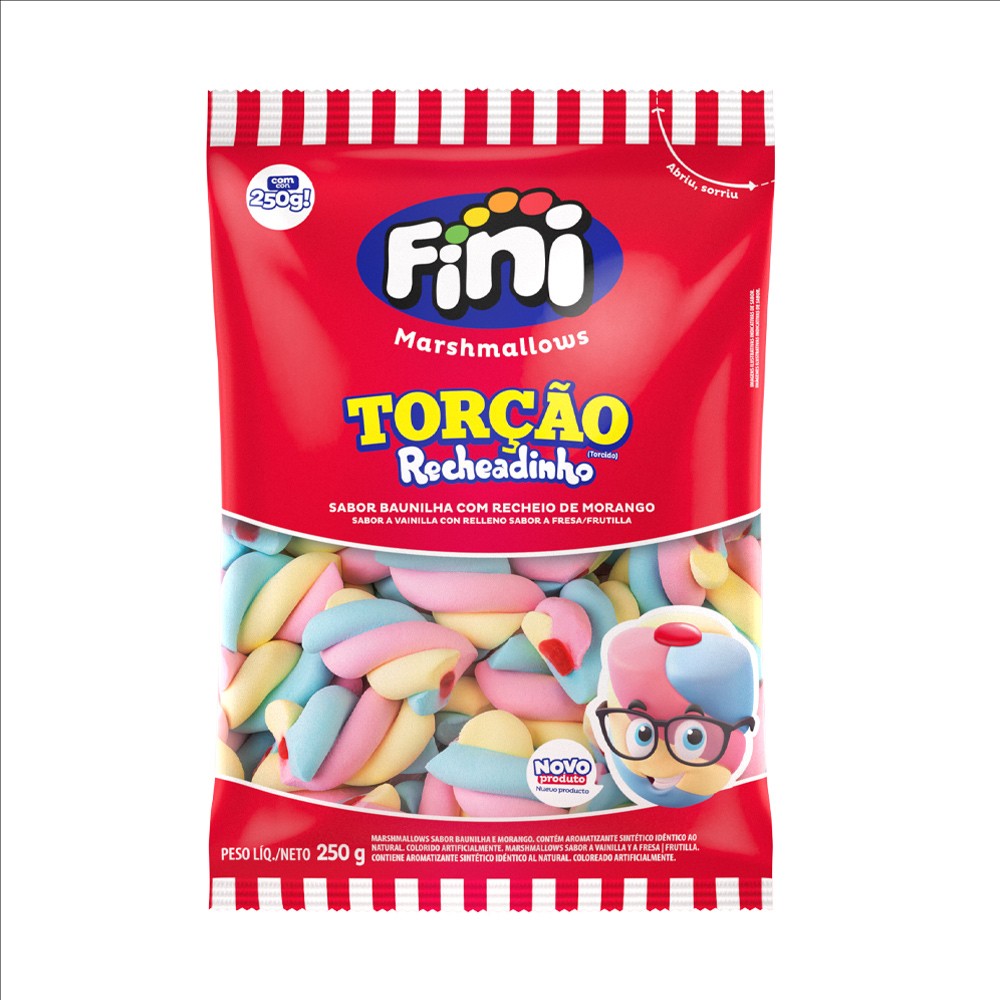 Marshmallow Fini Torção Recheadinho (250g)